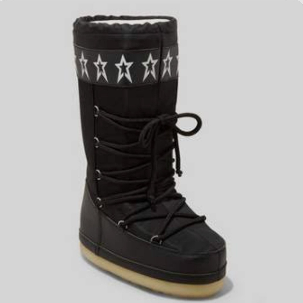 Black Star-Patterned Women's Boots